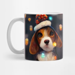 Christmas Beagle - Cute Dog On a Winter Christmas Day Mug